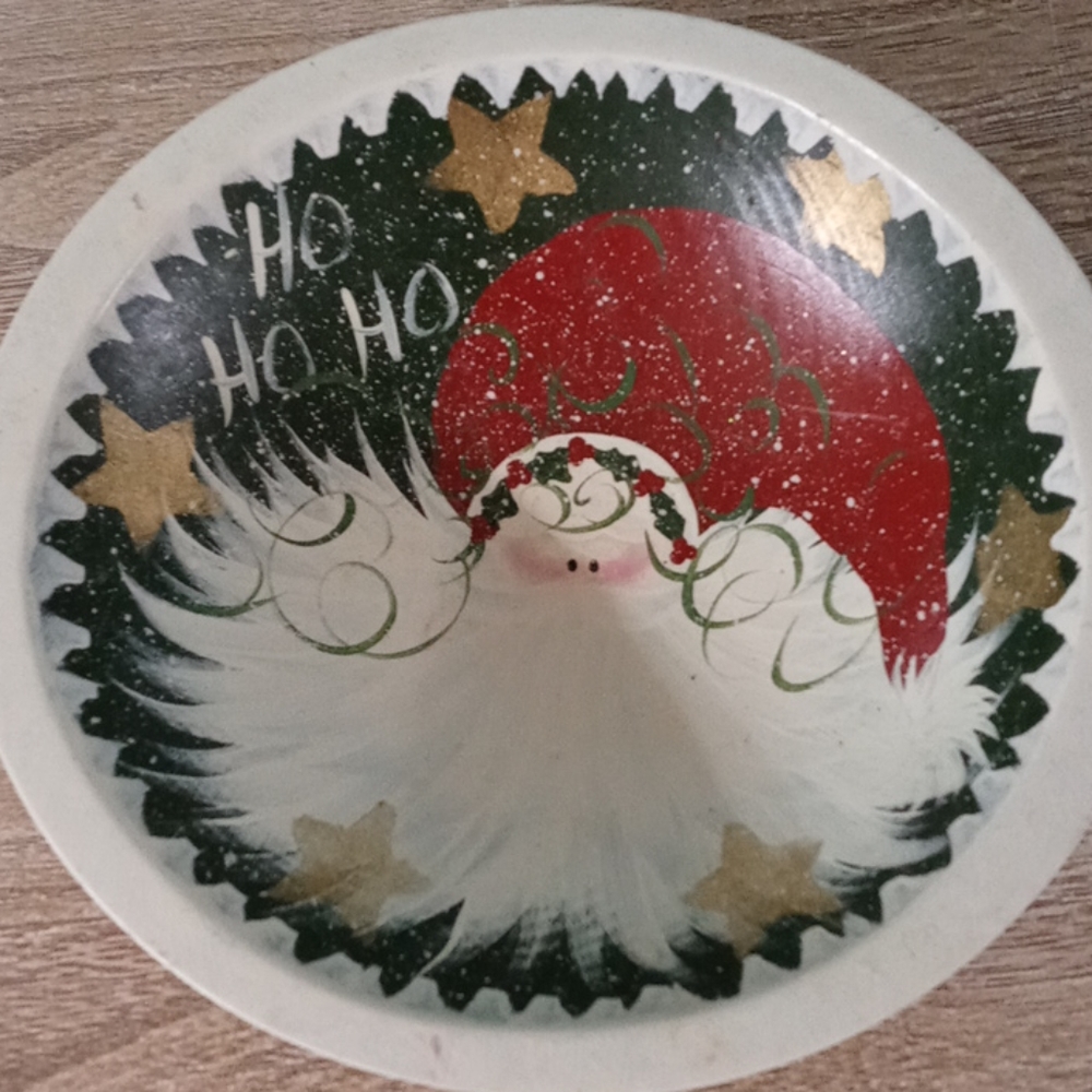 Santa wooden bowl